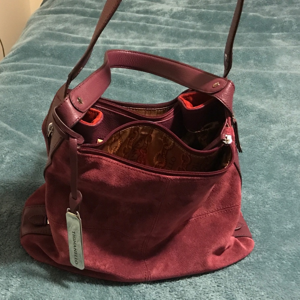Tignanello suede bag